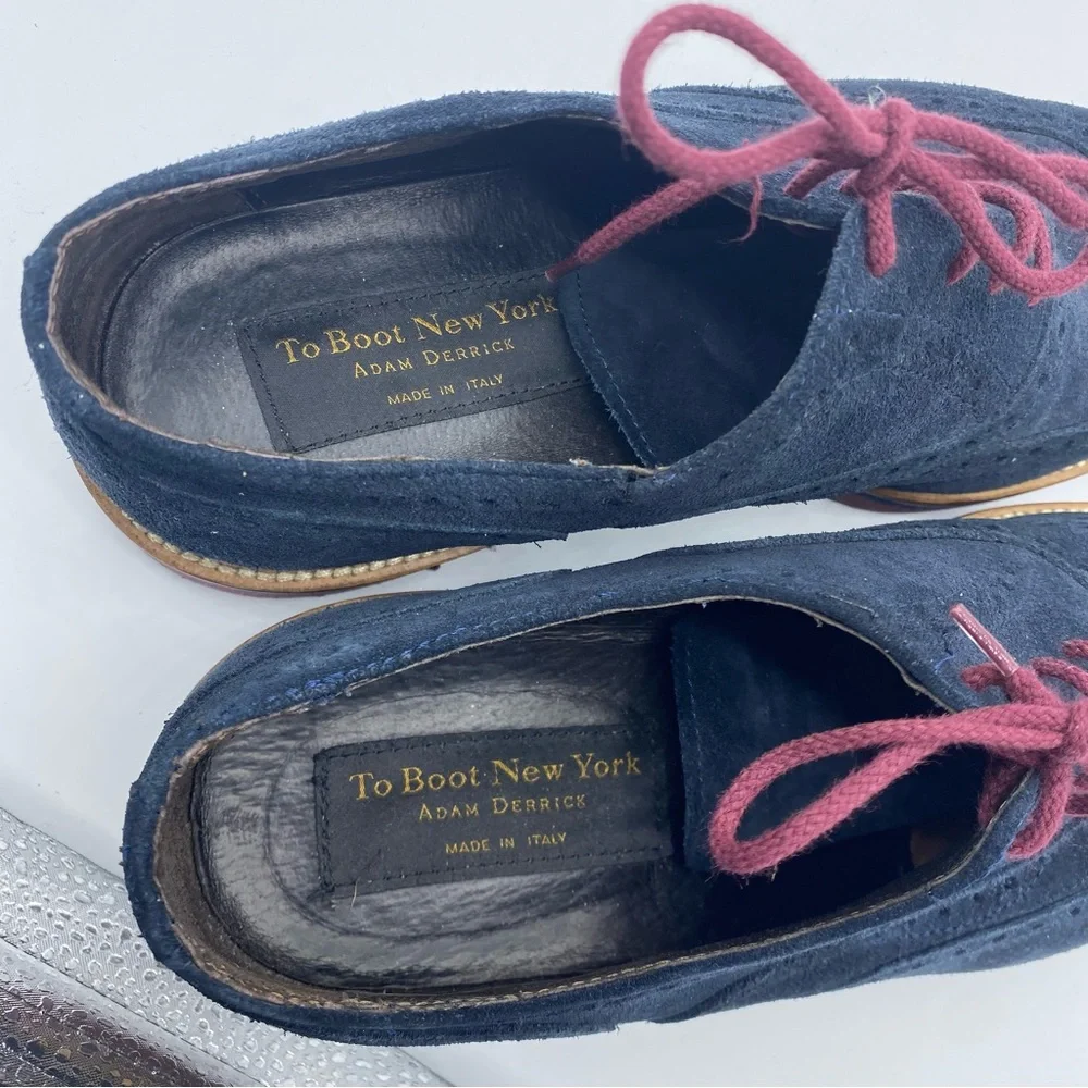 To Boot Navy Suede Oxfords with‎ Burgundy Laces size 11.5 formal holiday office